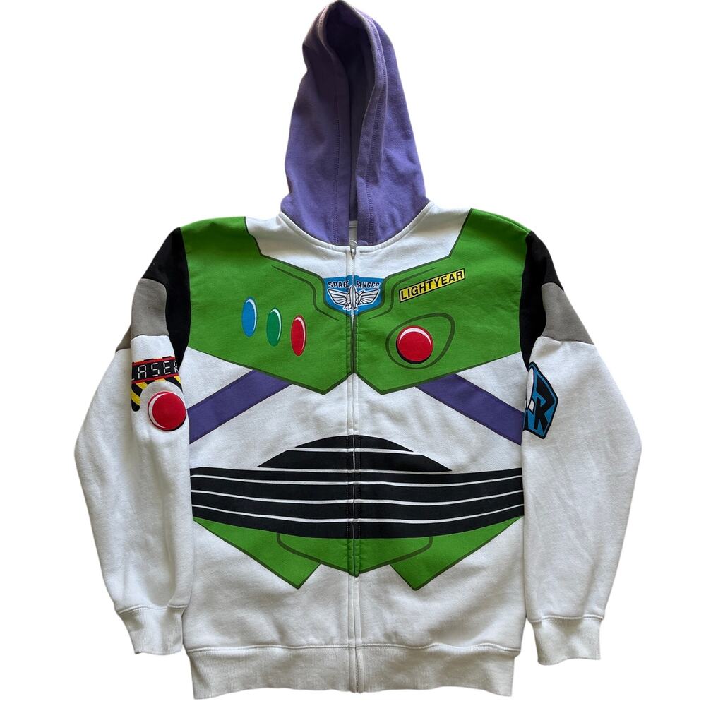 Disney Parks Buzz Lightyear Hooded Full Zip Sweatshirt Costume Youth XL Adult S